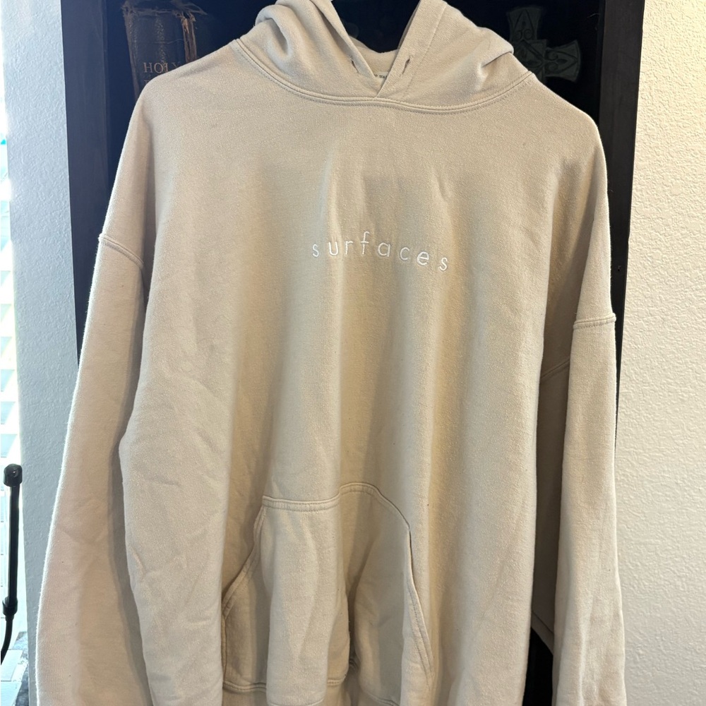 Gildan Beige Hoodie with Embroidered Text